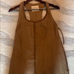 100% Soft Leather scoop neck top by ILLIA